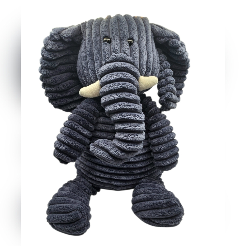 Jellycat London Blue Cordy Roy Elephant White Tusks Textured Soft Plush Toy 17" - Picture 2 of 13